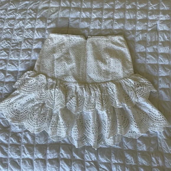 Anthropologie Significant Other eyelit ruffle mini skirt - Picture 8 of 8